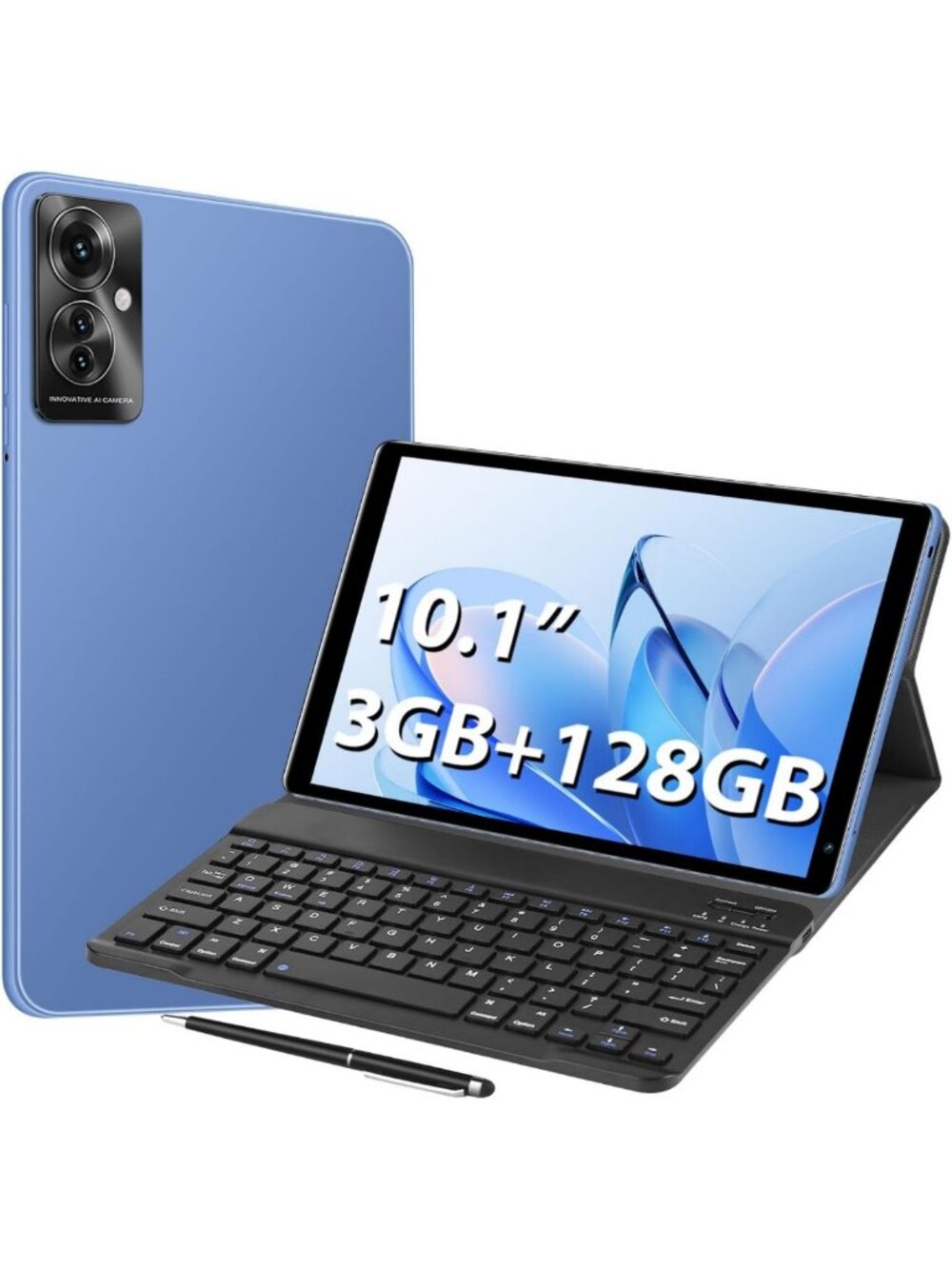 10.1" Android Tablet PC, 8-Core, 3GB RAM, 128GB Storage, Dual SIM, Bluetooth